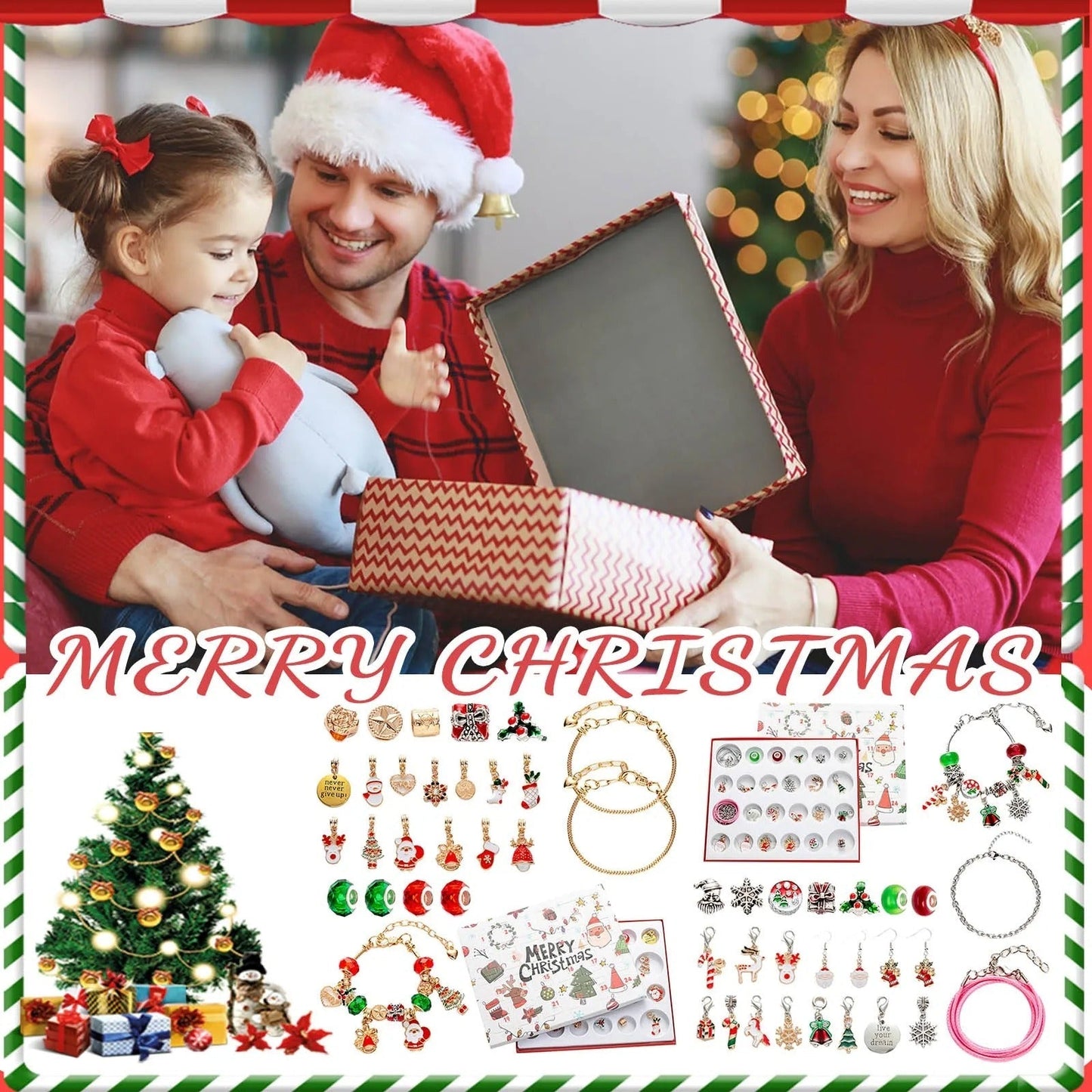 Jewelance™ BraceletCalendar: DIY Kerst Adventskalender Armband Bedelset