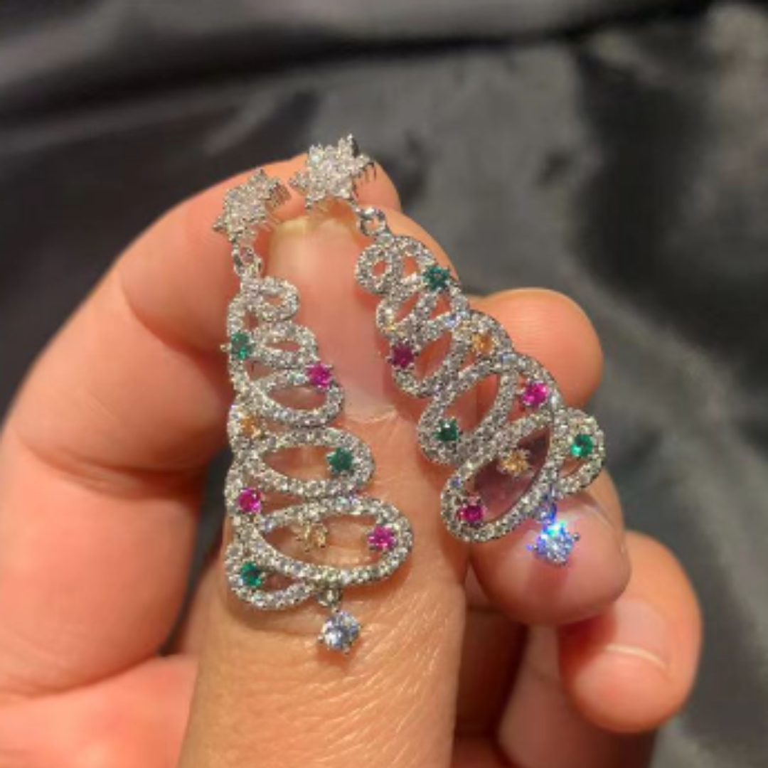 Jewelance™ ChristmasEarrings: Kerstboom Oorbellen