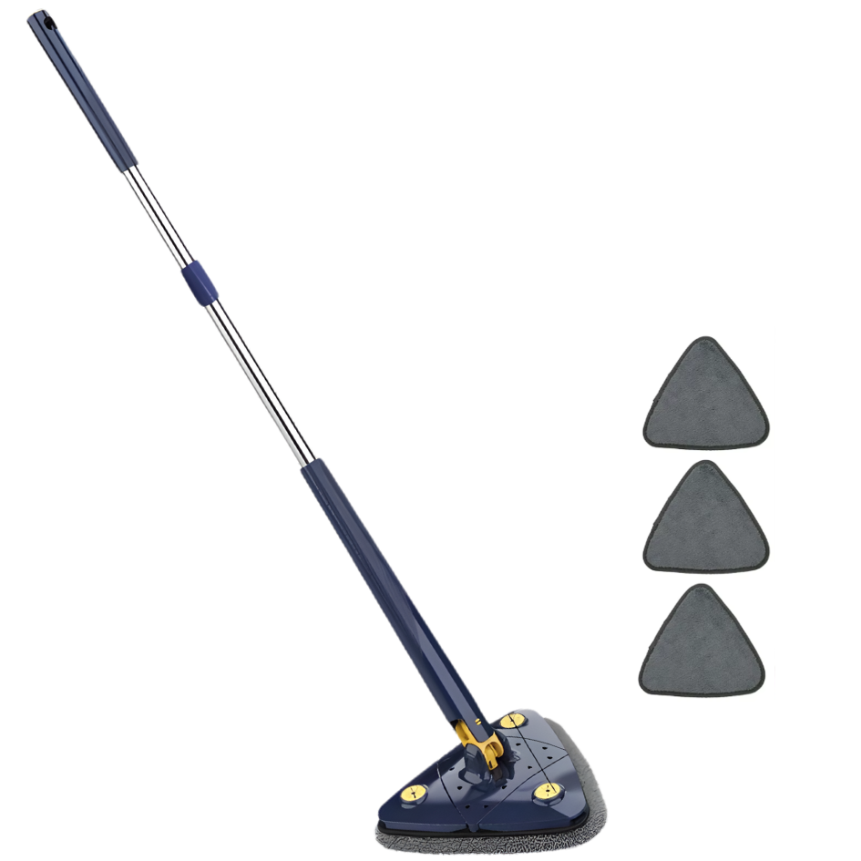 Cleaner Pro° TriangleMop: Lang Handvat Verstelbaar Driehoek 360 Reiniging Dweil