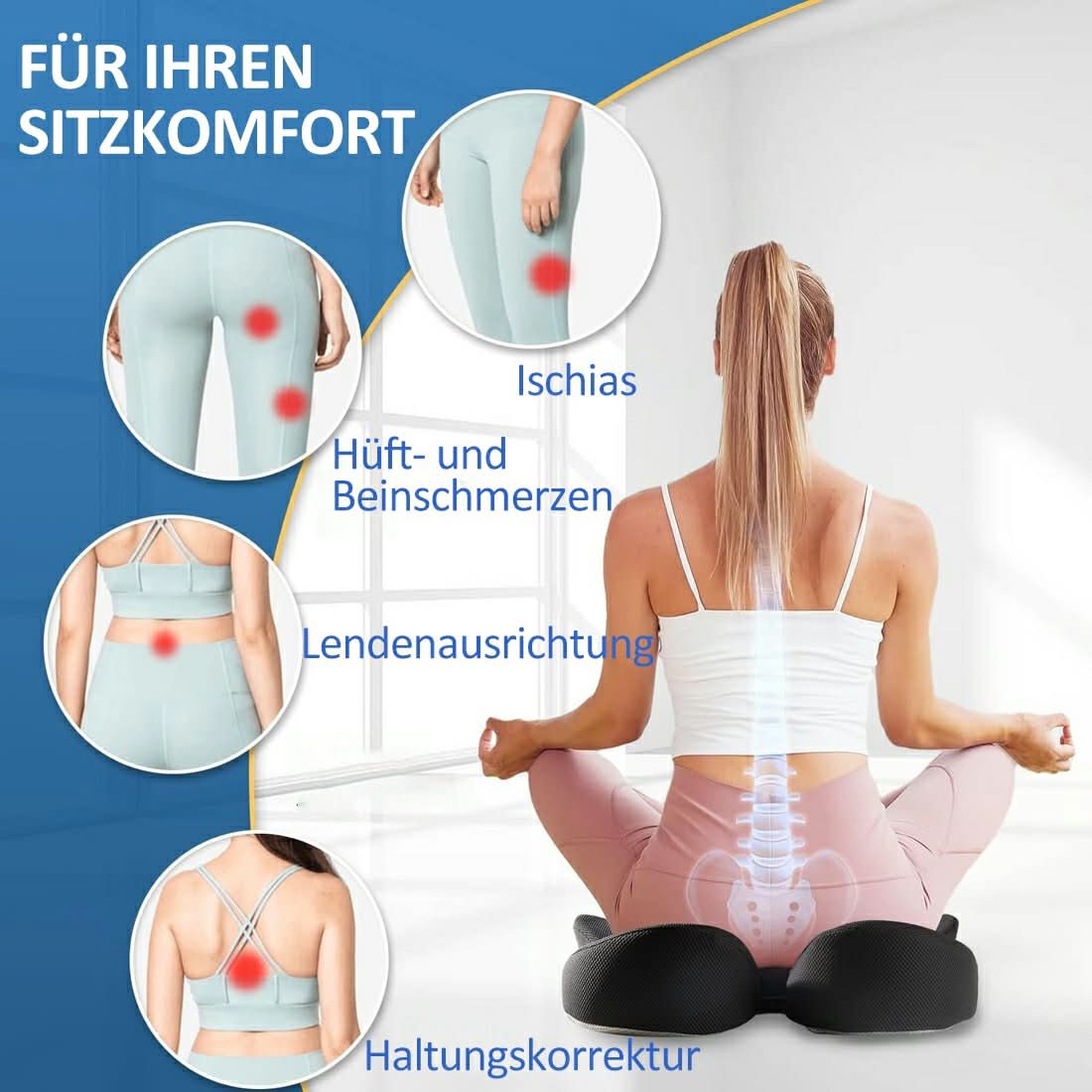 🎁LAATSTE DAG 50% KORTING🔥Ergonomisch traagschuim zitkussen