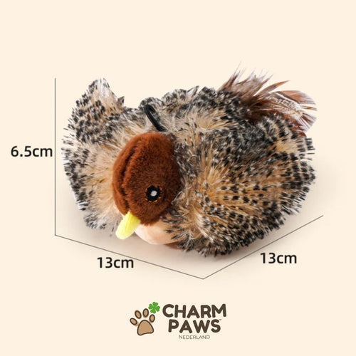 CharmPaws® Realistische Simulatie Vogel voor Katten - Kleine Mus (Flappert + Tjilpt)