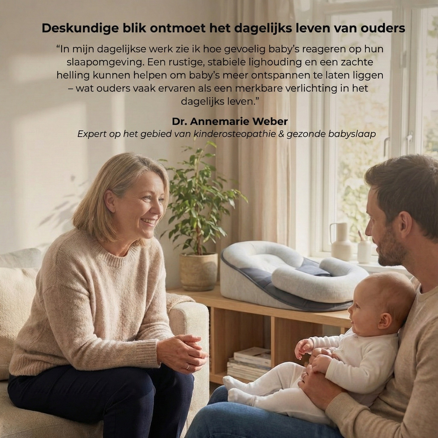 Babyligkussen met ergonomische steun
