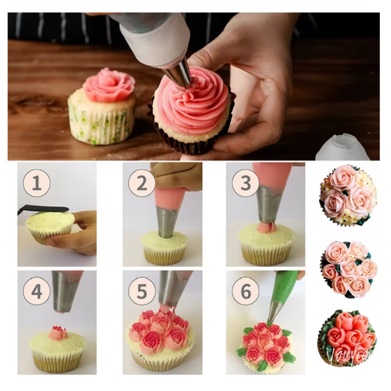 Globetrek° PipingTip: Roestvrij Staal Taart En Gebak Decoratie Pipping Tip Set