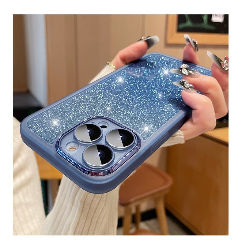 Gradiënt Glitter Transparant Zacht Hoesje voor iPhone