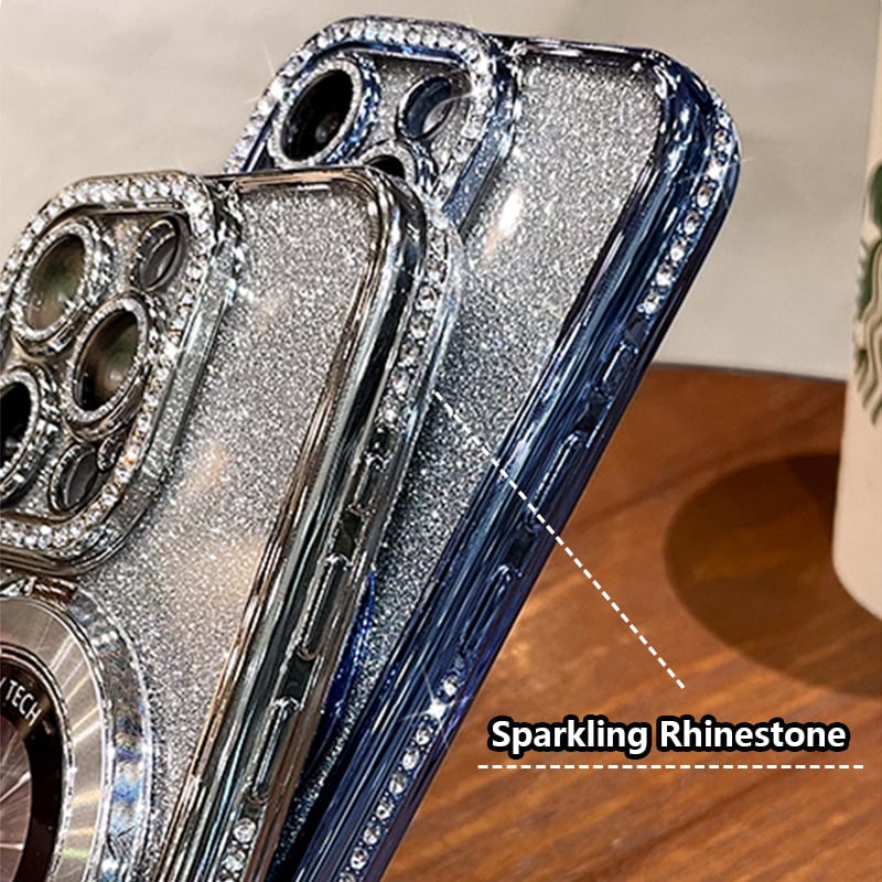 ✨ Laat je iPhone schitteren! Magnetisch Glitter Hoesje met Onzichtbare Standaard – Luxe, Glans & Bescherming in één!