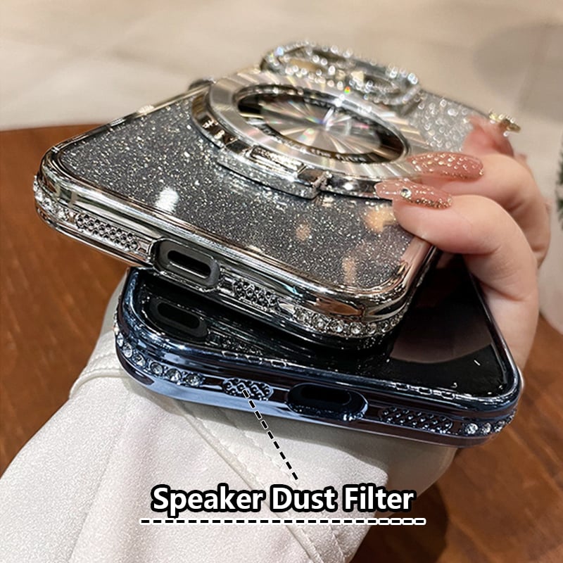 ✨ Laat je iPhone schitteren! Magnetisch Glitter Hoesje met Onzichtbare Standaard – Luxe, Glans & Bescherming in één!