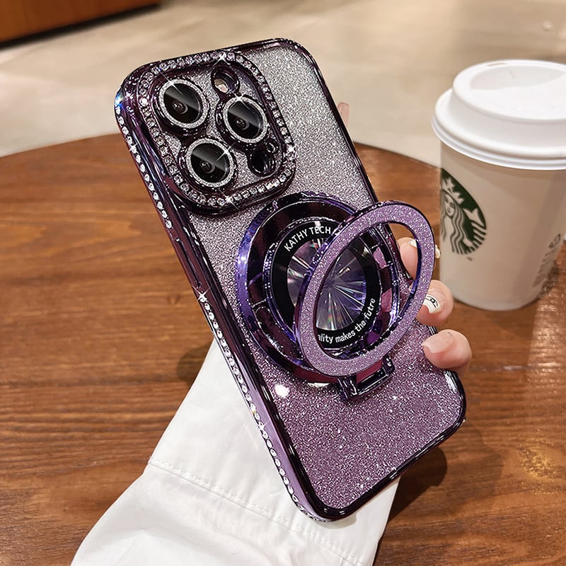 ✨ Laat je iPhone schitteren! Magnetisch Glitter Hoesje met Onzichtbare Standaard – Luxe, Glans & Bescherming in één!