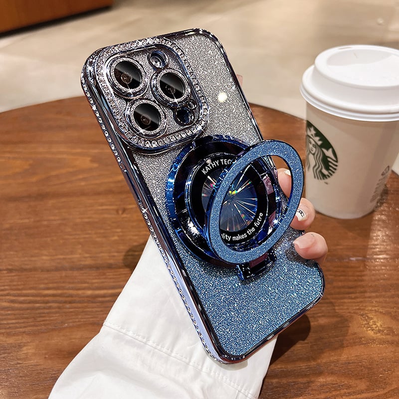 ✨ Laat je iPhone schitteren! Magnetisch Glitter Hoesje met Onzichtbare Standaard – Luxe, Glans & Bescherming in één!