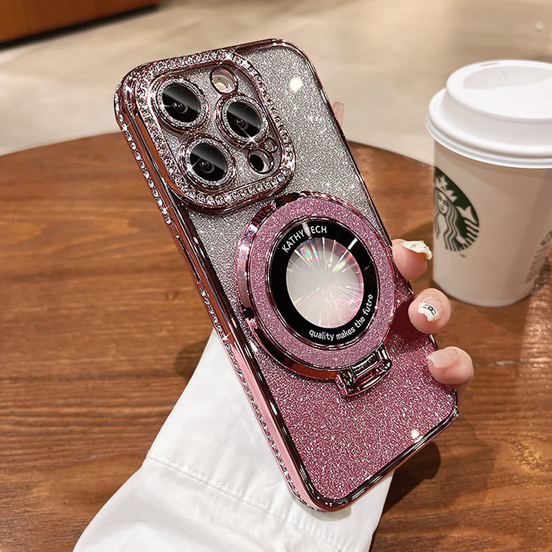 ✨ Laat je iPhone schitteren! Magnetisch Glitter Hoesje met Onzichtbare Standaard – Luxe, Glans & Bescherming in één!