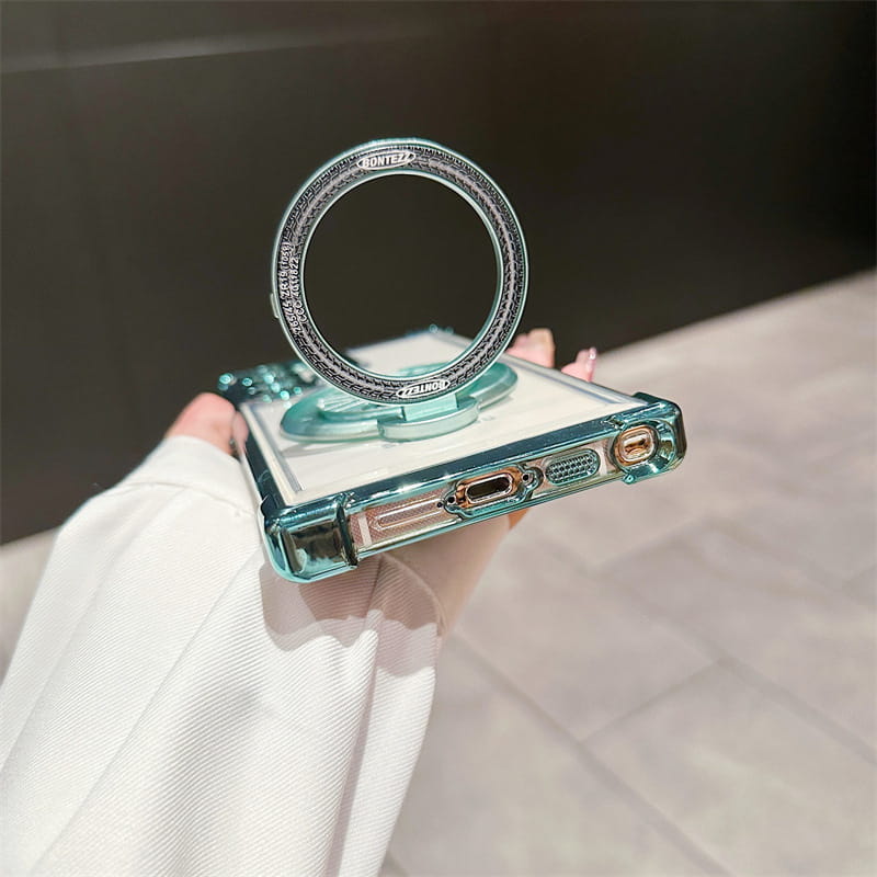 Gyroscoop Transparante Telefoonhoes Met Magnetische Standaard voor Samsung S22/S23/S24