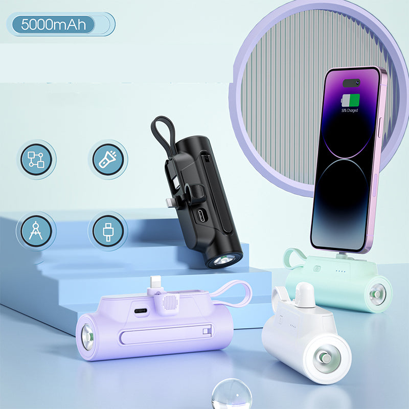 🔋 Altijd Opgeladen! Multifunctionele Draagbare Oplader met Kabel 🎉