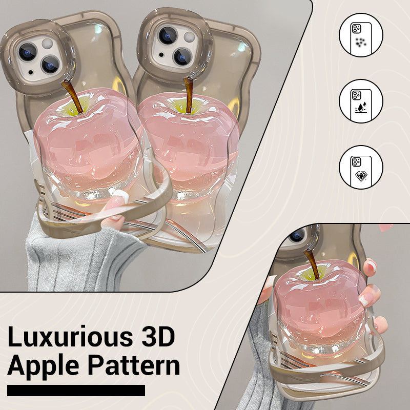 🌸🍒Doorzichtig telefoonhoesje met appelpatroon – geschikt voor iPhone 11 t/m 16🌼