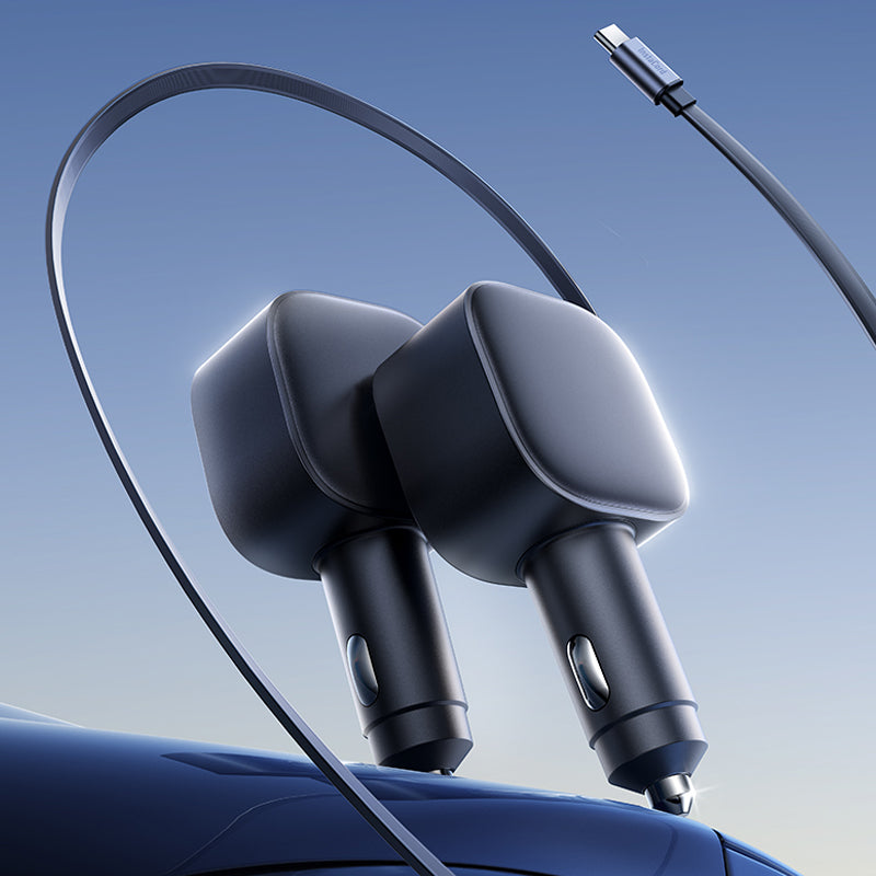 🚗 Slimme Intrekbare Autolader – Snel, Veilig & Handig
