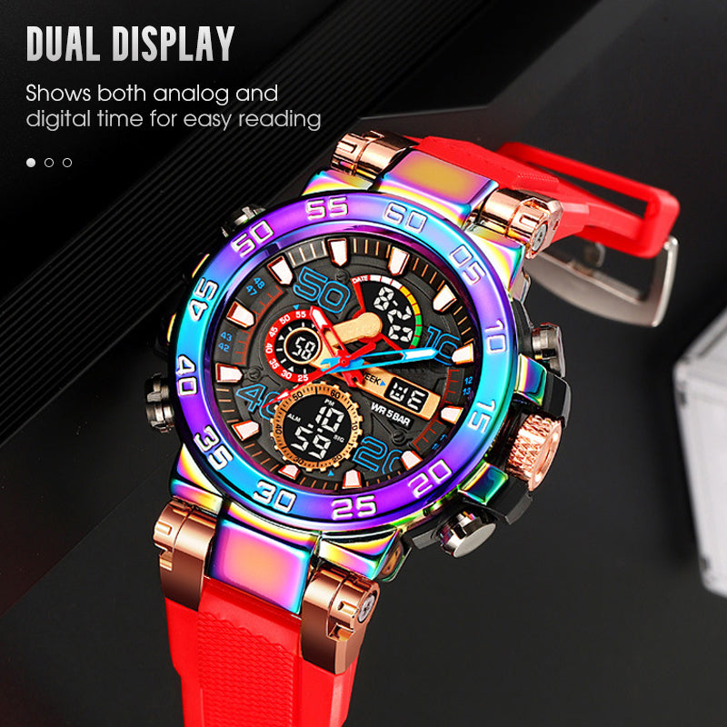 🔥 BLACK FRIDAY 50% KORTING! Multifunctioneel LED Horloge – Waterdicht 50M, Dubbele Tijd & Nachtverlichting ⌚✨