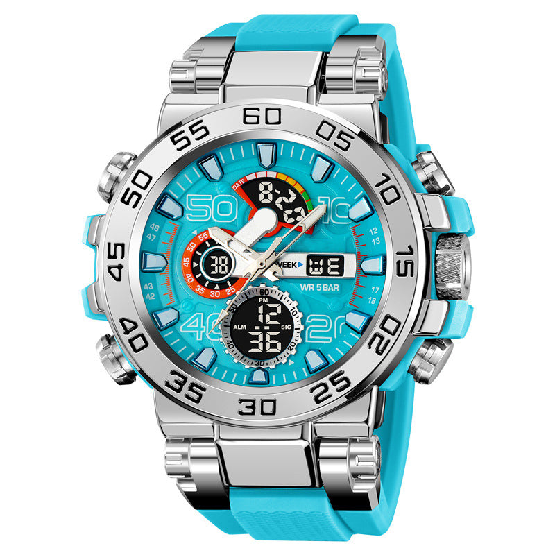 🔥 BLACK FRIDAY 50% KORTING! Multifunctioneel LED Horloge – Waterdicht 50M, Dubbele Tijd & Nachtverlichting ⌚✨