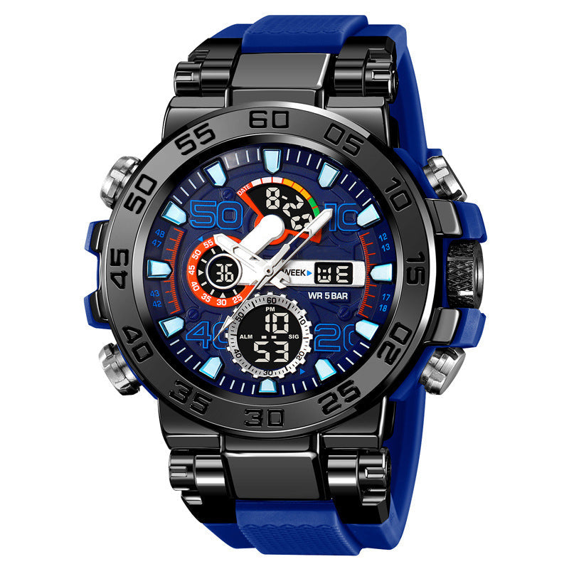 🔥 BLACK FRIDAY 50% KORTING! Multifunctioneel LED Horloge – Waterdicht 50M, Dubbele Tijd & Nachtverlichting ⌚✨