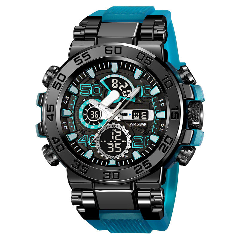 🔥 BLACK FRIDAY 50% KORTING! Multifunctioneel LED Horloge – Waterdicht 50M, Dubbele Tijd & Nachtverlichting ⌚✨