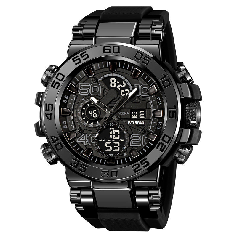 🔥 BLACK FRIDAY 50% KORTING! Multifunctioneel LED Horloge – Waterdicht 50M, Dubbele Tijd & Nachtverlichting ⌚✨