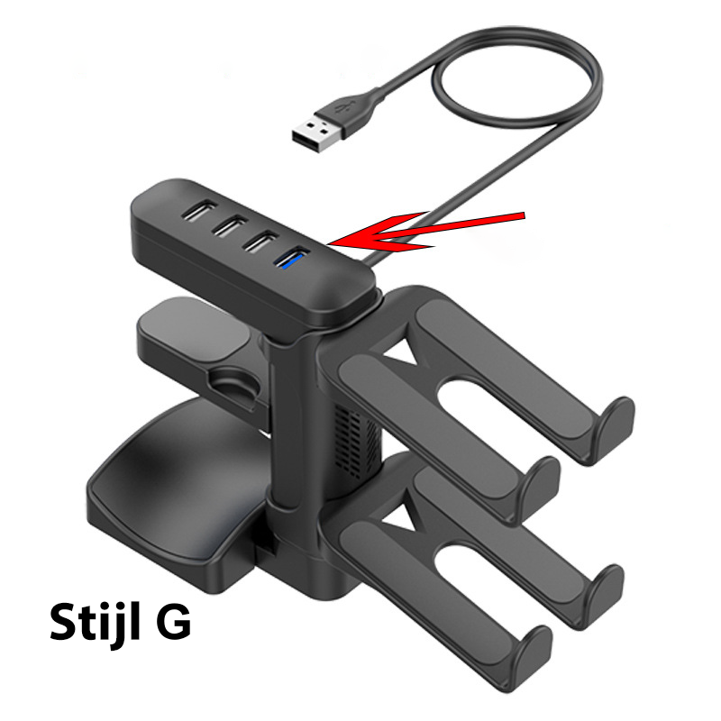 🔥 Draaibare Multifunctionele Hoofdtelefoonstandaard met USB-hub – Nieuw & Black Friday 50% Korting!